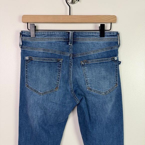 Pilcro Slim Boyfriend Crop Distressed Blue Jeans - Picture 10 of 14